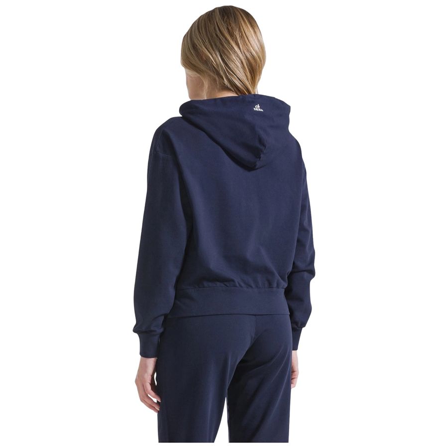 Felpa con cappuccio full-zip in tessuto stretch blu da donna Deha | D4225025515